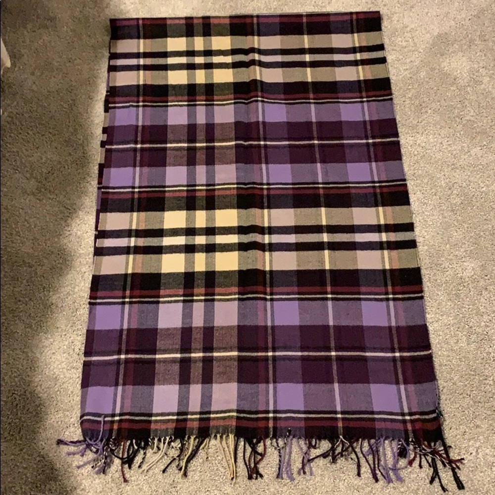 Gap Purple Plaid Large Scarf